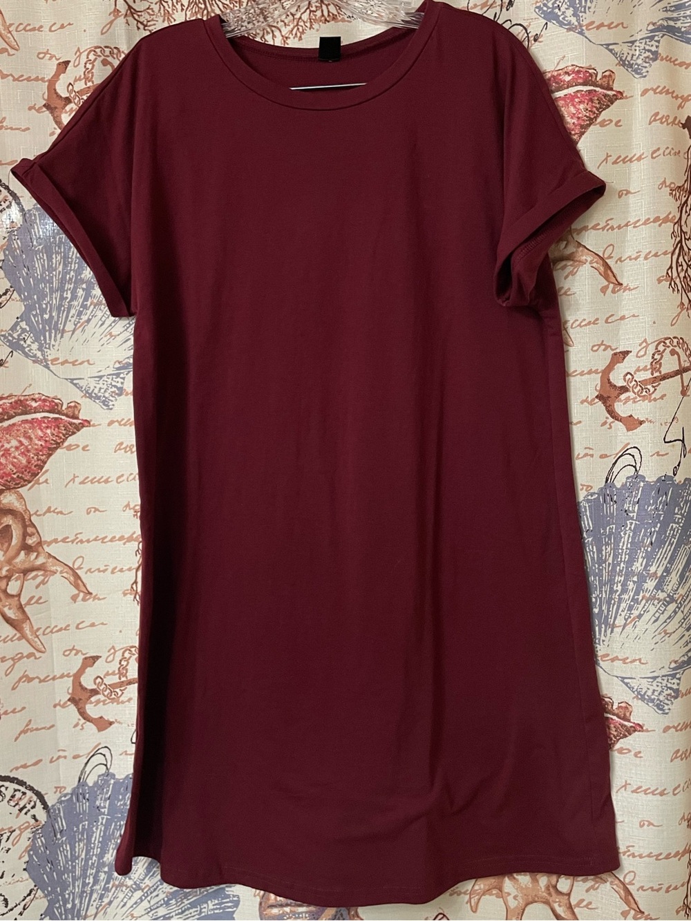 Short Sleeve Dress - Burgundy